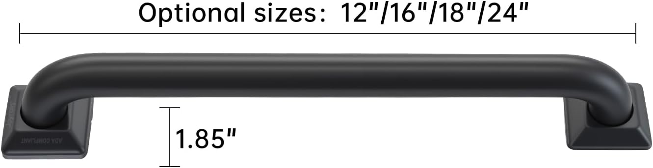 Stainless Steel Grab Bar, 24 in, Matte Black - Image 5