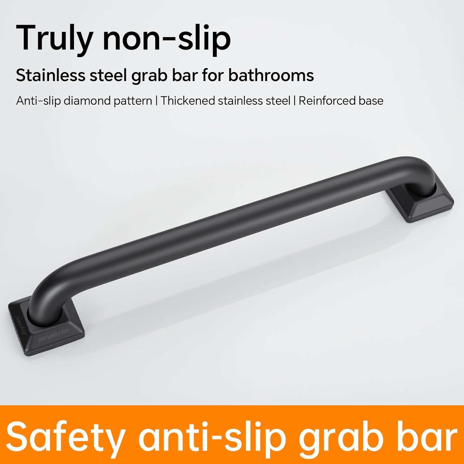 Stainless Steel Grab Bar, 24 in, Matte Black - Image 2
