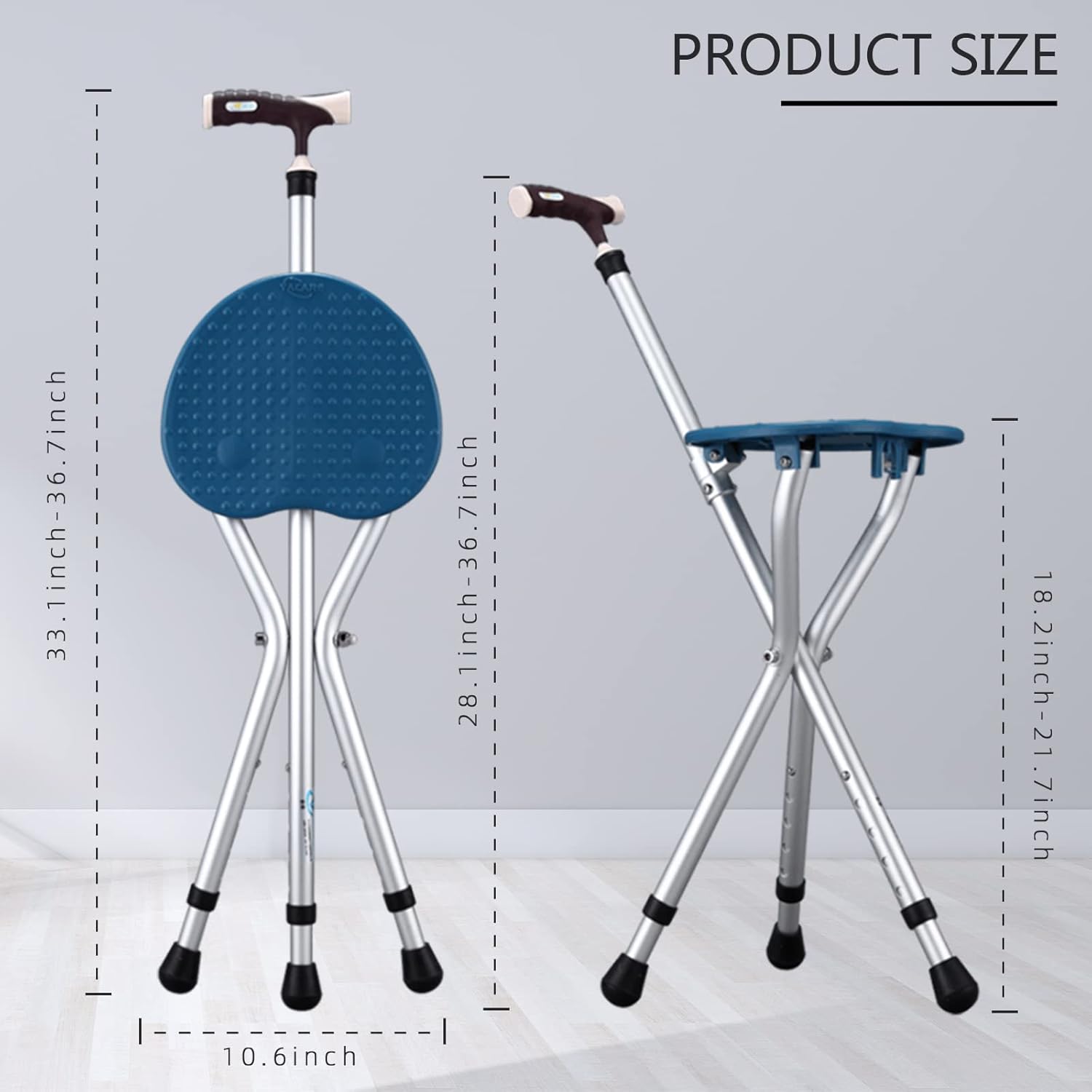 Folding Cane Seat, 440 lbs Capacity - Image 3