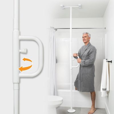 Tension Mounted Safety Transfer Pole, White