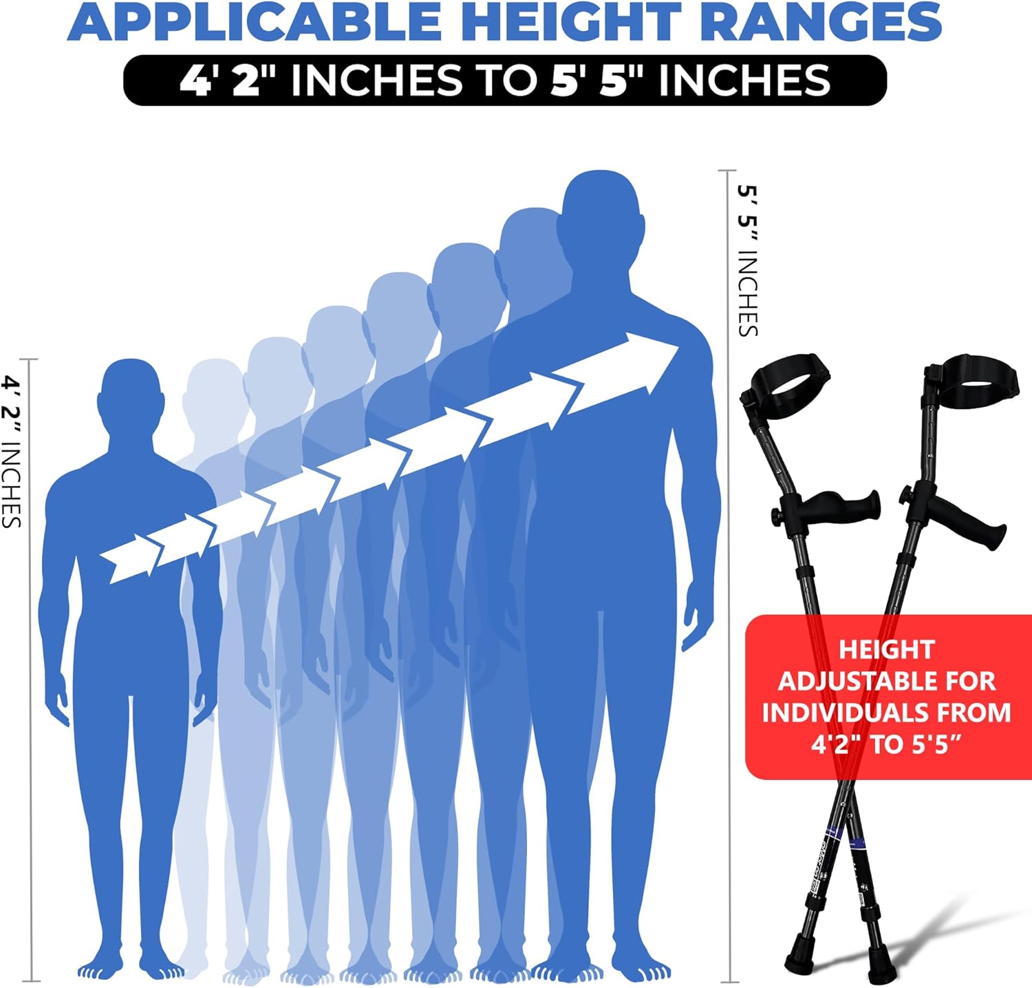 Spring Assist Forearm Crutches, Short, 350lb - Image 2