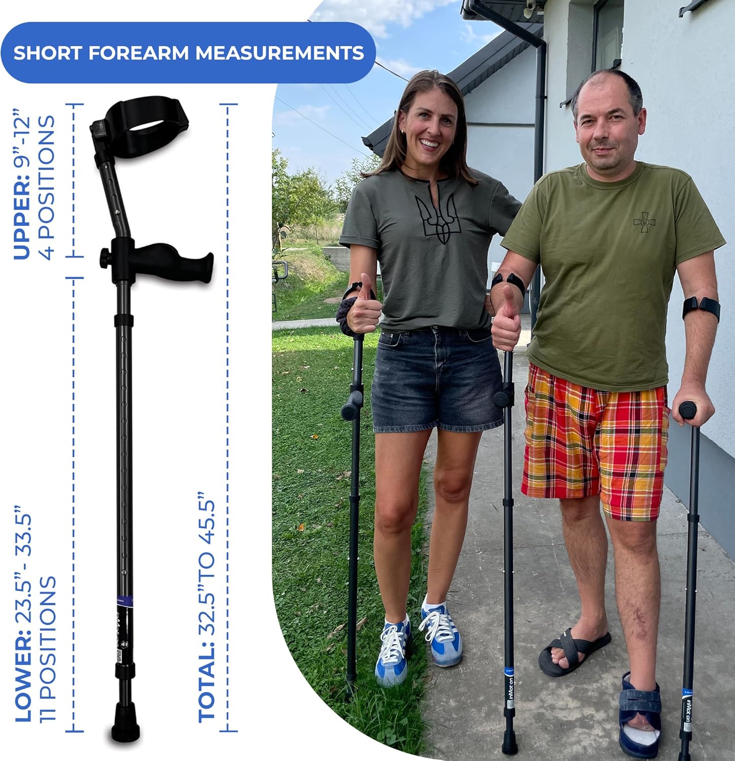 Spring Assist Forearm Crutches, Short, 350lb - Image 7